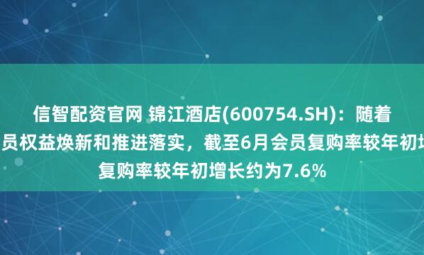 信智配资官网 锦江酒店(600754.SH)：随着2025年1月会员权益焕新和推进落实，截至6月会员复购率较年初增长约为7.6%